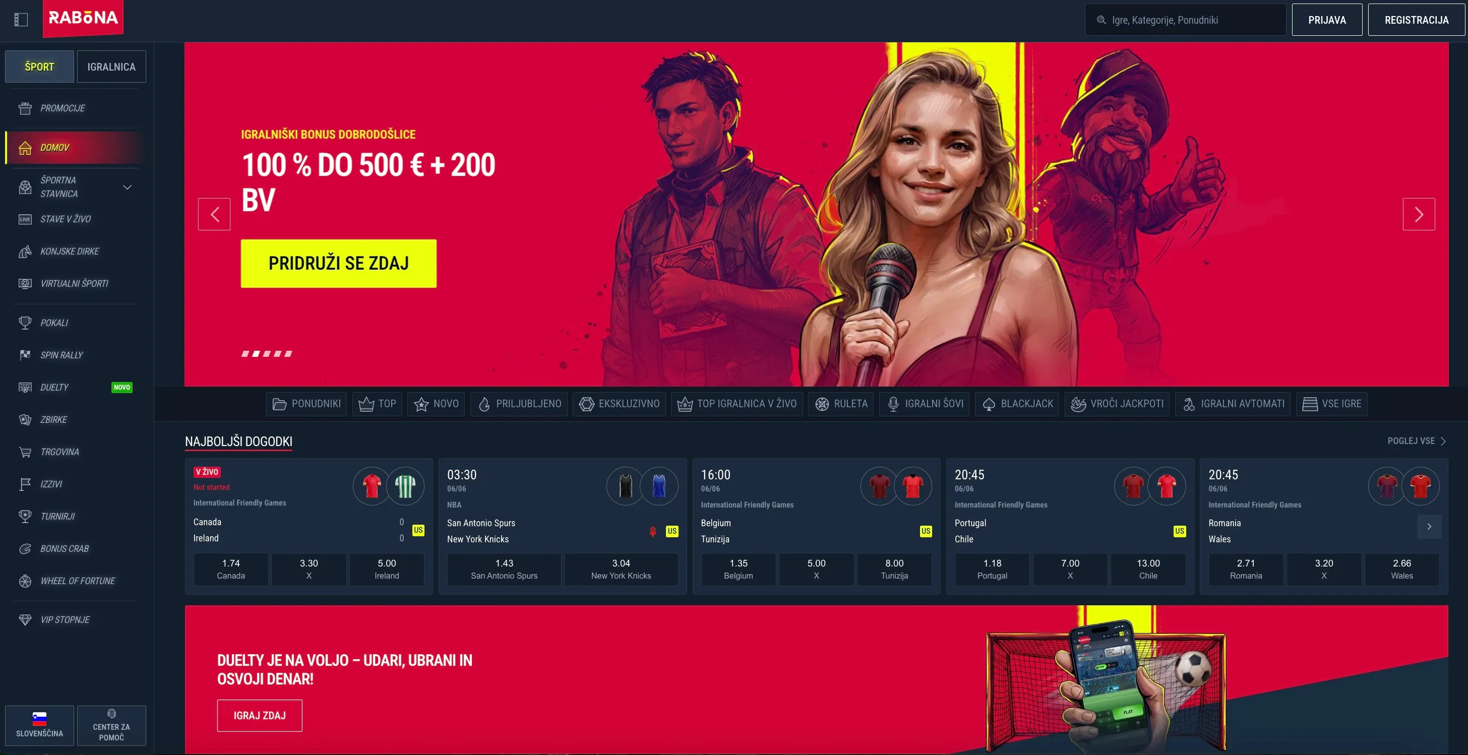 Domača stran Rabona casino